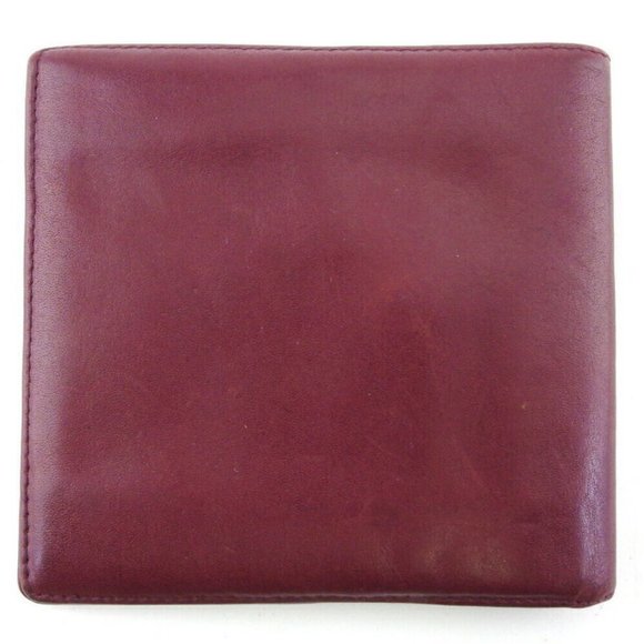 DIOR Two-folded wallet logo Bordeaux leather AUTH USED T20195 - Picture 2 of 8